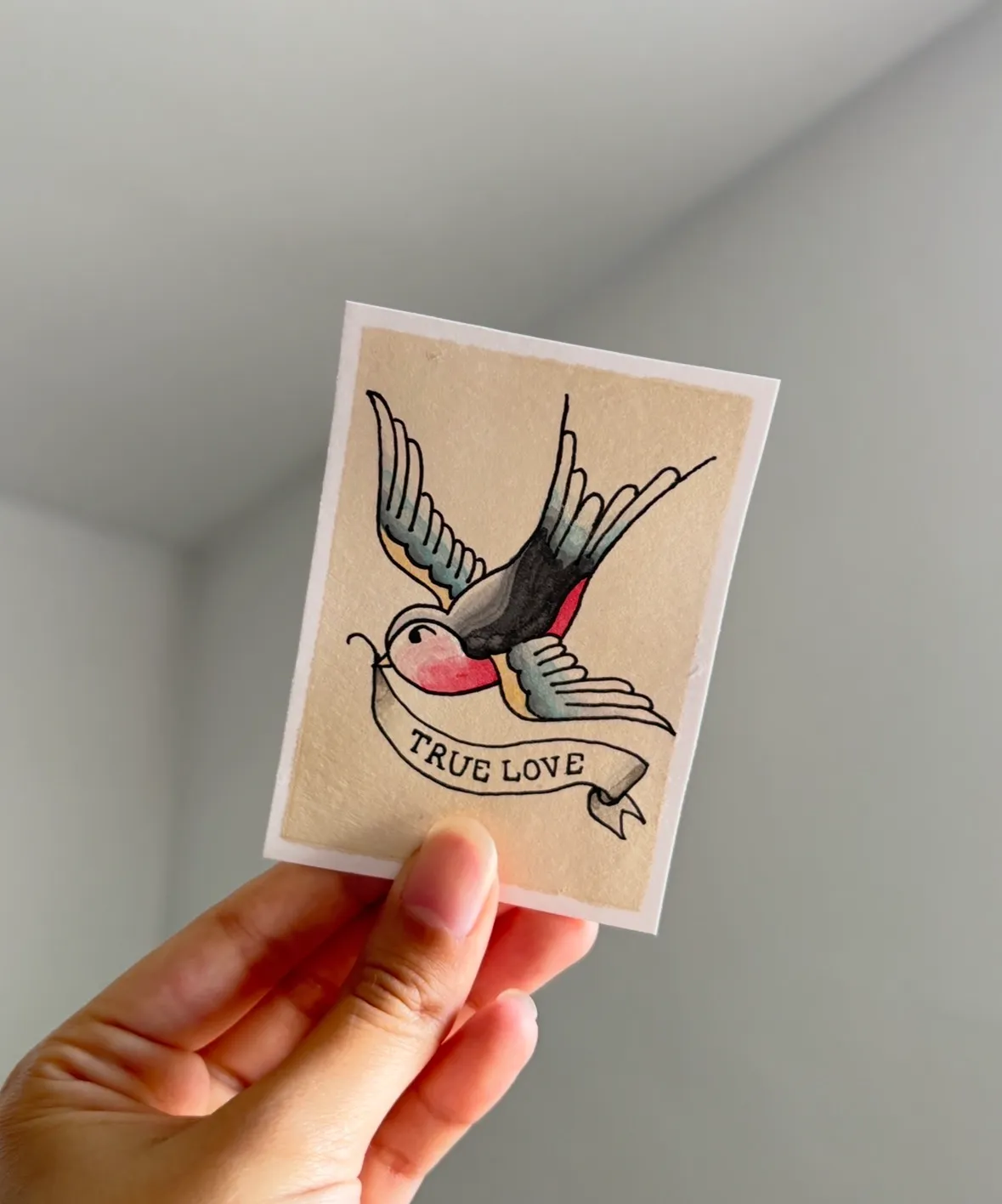 American Traditional Swallow/Bird - Mini Tattoo Flash Series by BukoTats aceo art card