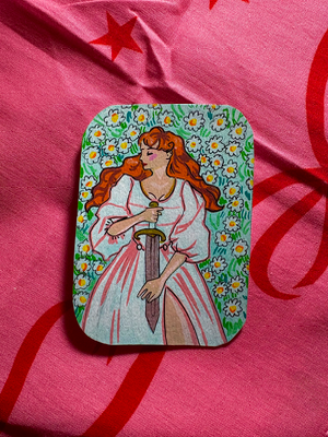 Laying In a Field of Flowers aceo art card thumbnail 1