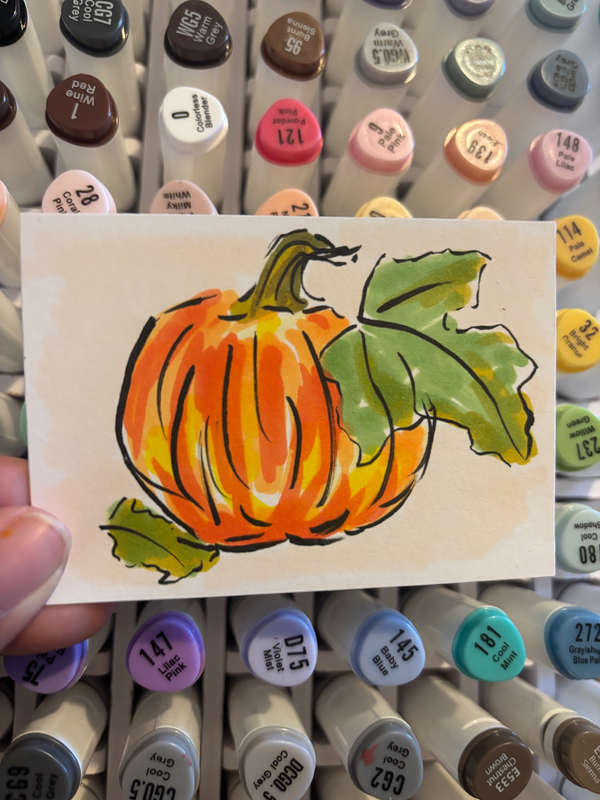 “Fall Pumpkin” aceo art card