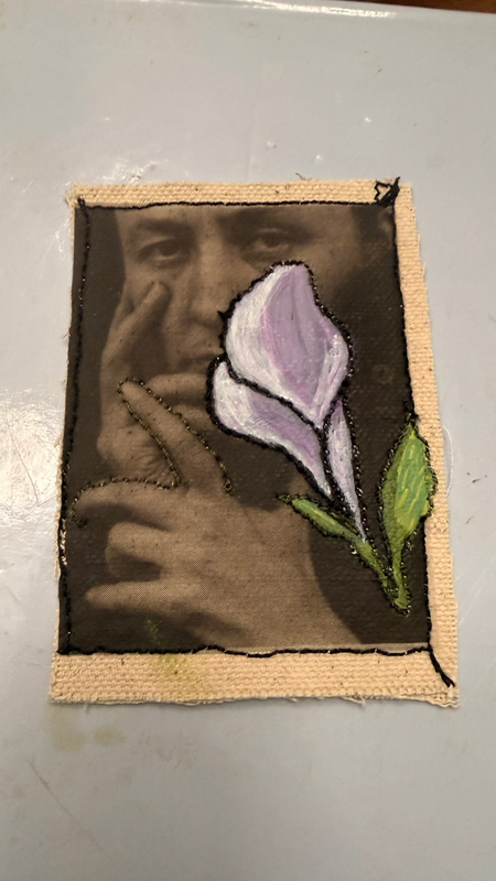 Original Hand-Stitched Textile ACEO - Iris After They Left - ATL-0001 aceo art card