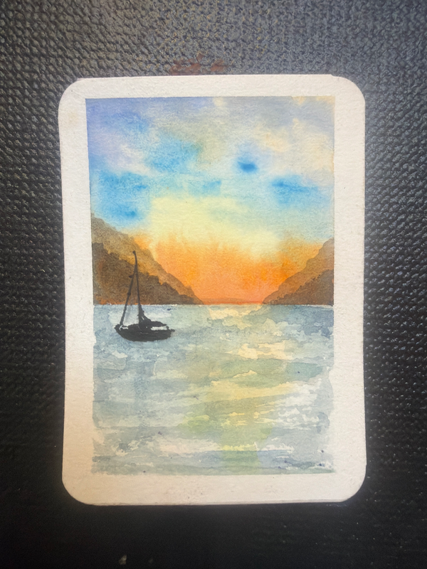 Between Two Shores aceo art card