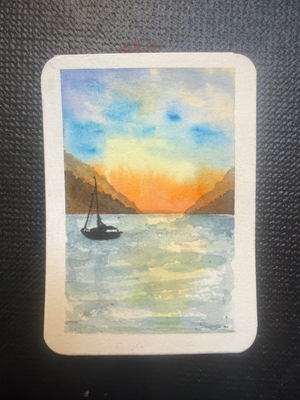 Between Two Shores aceo art card thumbnail 1
