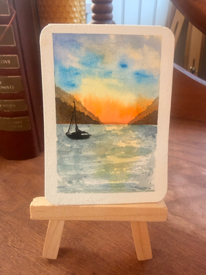 Between Two Shores aceo art card thumbnail 2