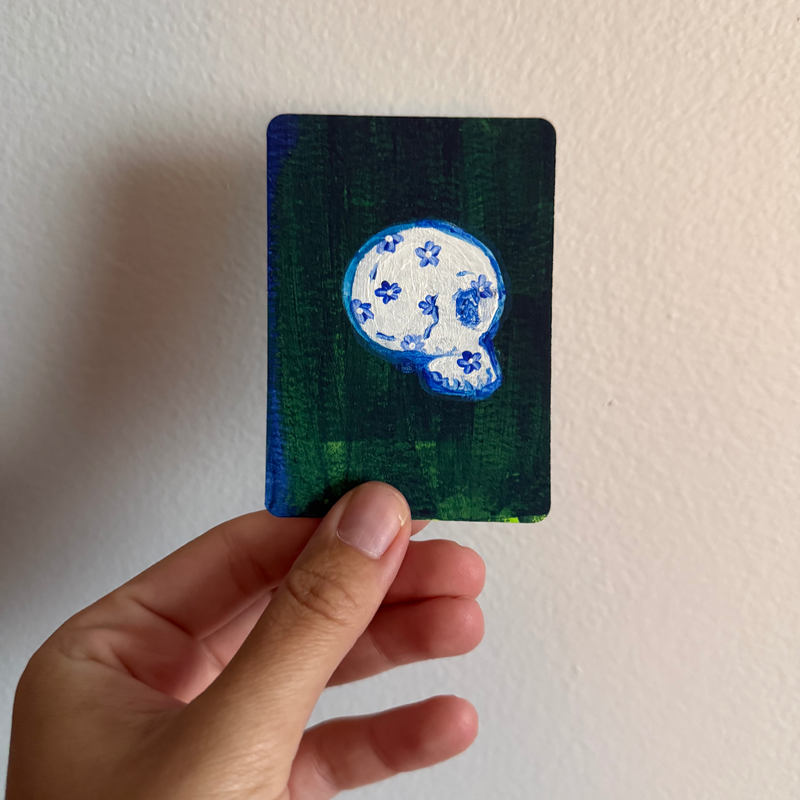 Original Skull ACEO | Blue Skulls Vol. 1 #3/3 aceo art card