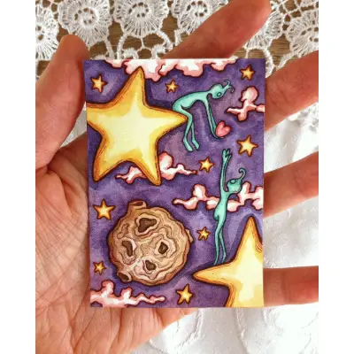 In Every Place: An Extraterrestrial Love Story aceo art card thumbnail 2
