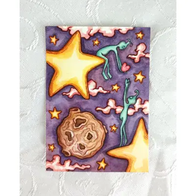 In Every Place: An Extraterrestrial Love Story aceo art card thumbnail 1