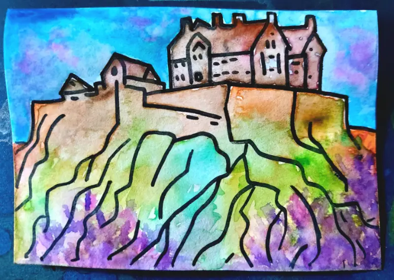 Edinburgh Castle aceo art card