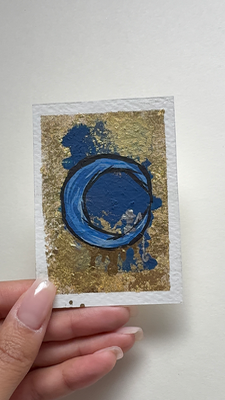 Man On The Moon aceo art card thumbnail 2