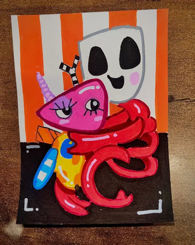 Gangle & Zooble Plushie aceo art card