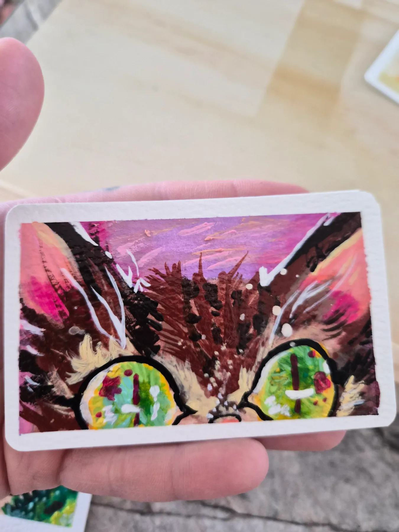 Meow says Rocket aceo art card