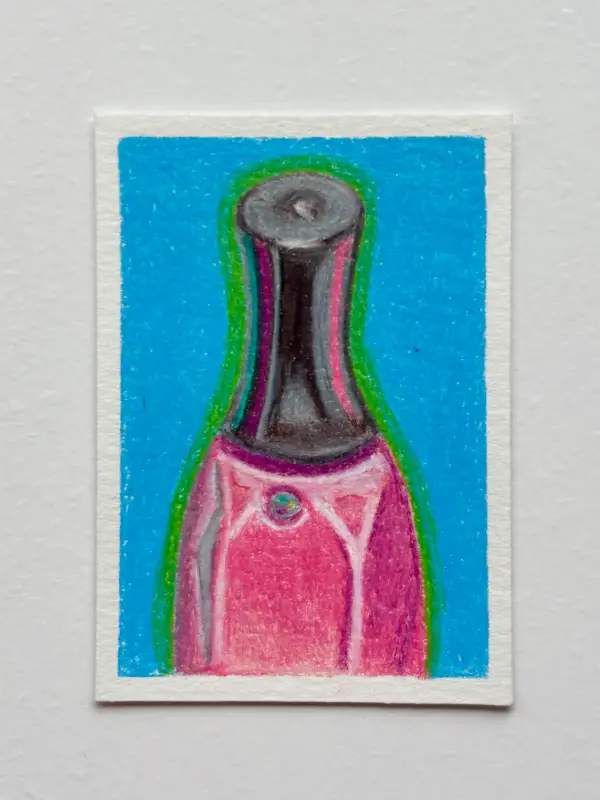 Pink Nail Polish aceo art card