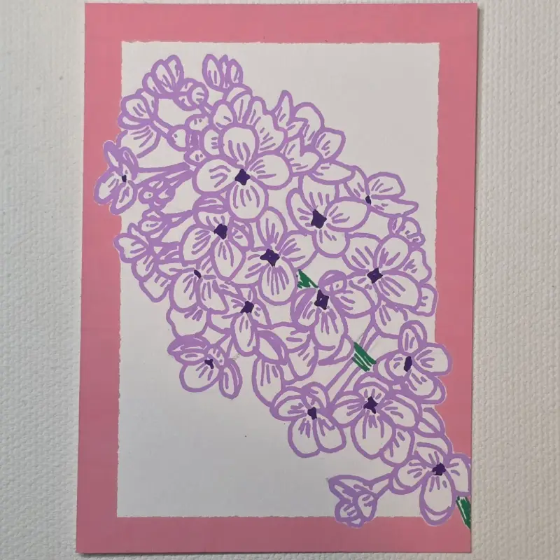 Bordered Bloom aceo art card