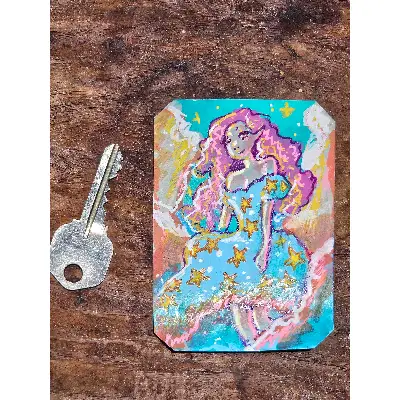 Cloud Dress aceo art card thumbnail 2