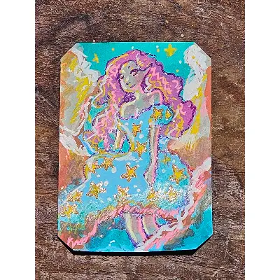 Cloud Dress aceo art card thumbnail 1