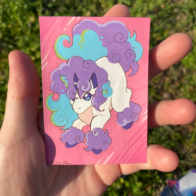Galarian Ponyta aceo art card