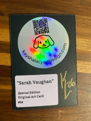 Sarah Vaughan ACEO Gold leaf Embellished Original Art Print aceo art card thumbnail 2