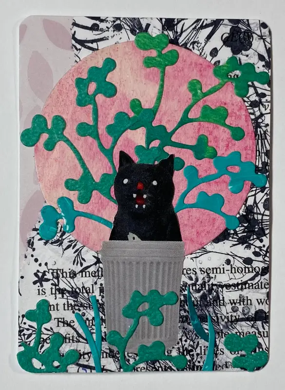 Trashcat Serenade aceo art card