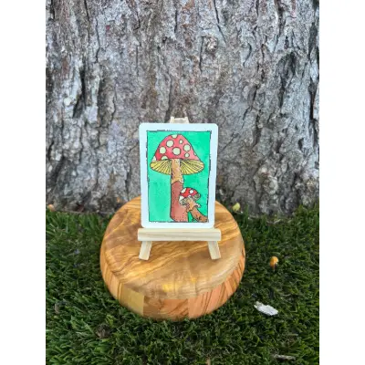 Mone and Ceci Fungi aceo art card thumbnail 2