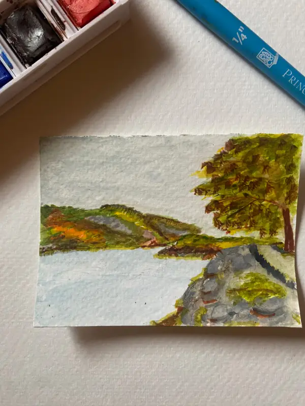 View from the Hudson River aceo art card