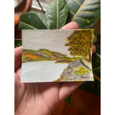 View from the Hudson River aceo art card thumbnail 2