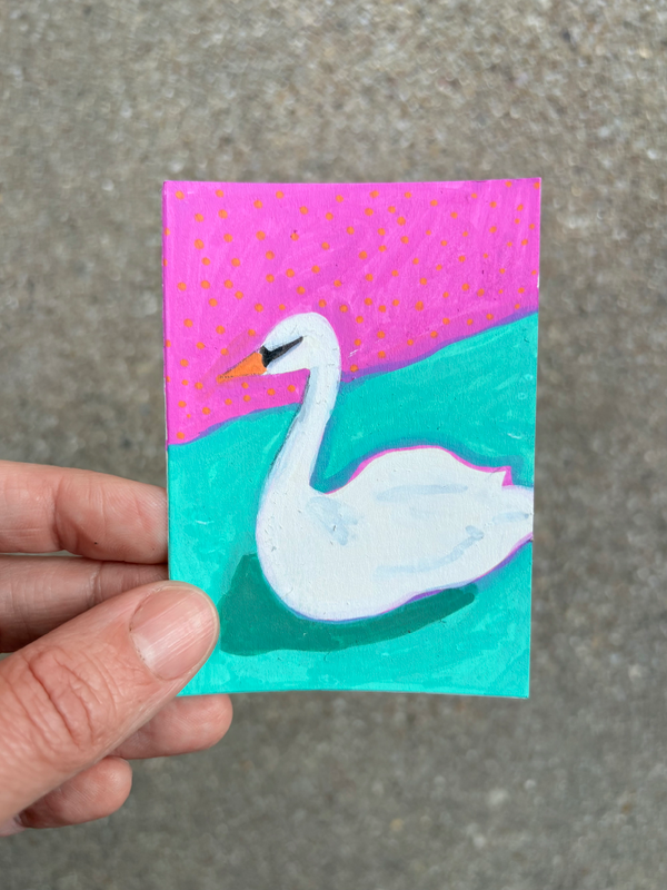 Sweet Swan aceo art card