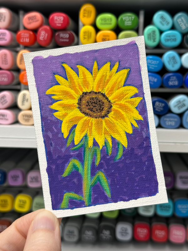 Sunflower aceo art card