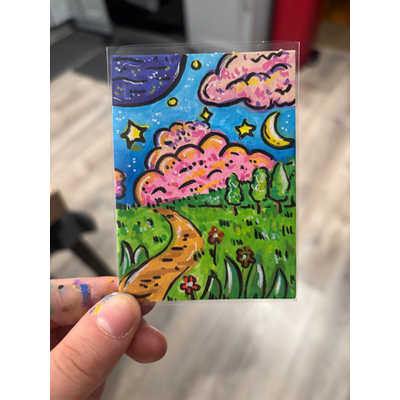 Space in the Clouds aceo art card thumbnail 1