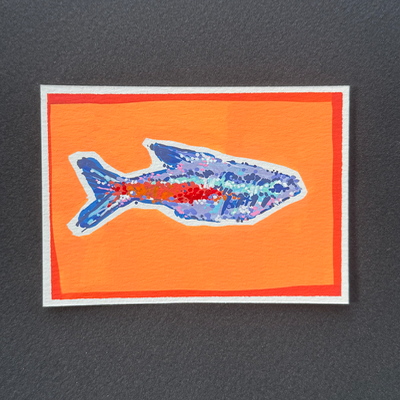 neon tetra aceo art card thumbnail 2