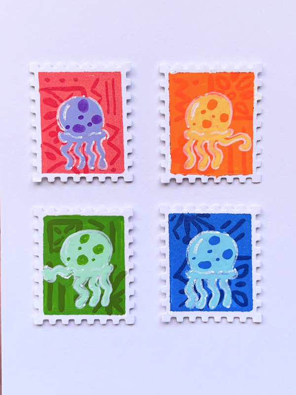 Jellyfish Jam aceo art card