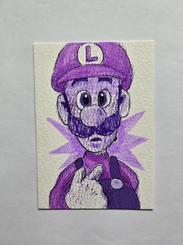 Luigi Portrait Abstract aceo art card