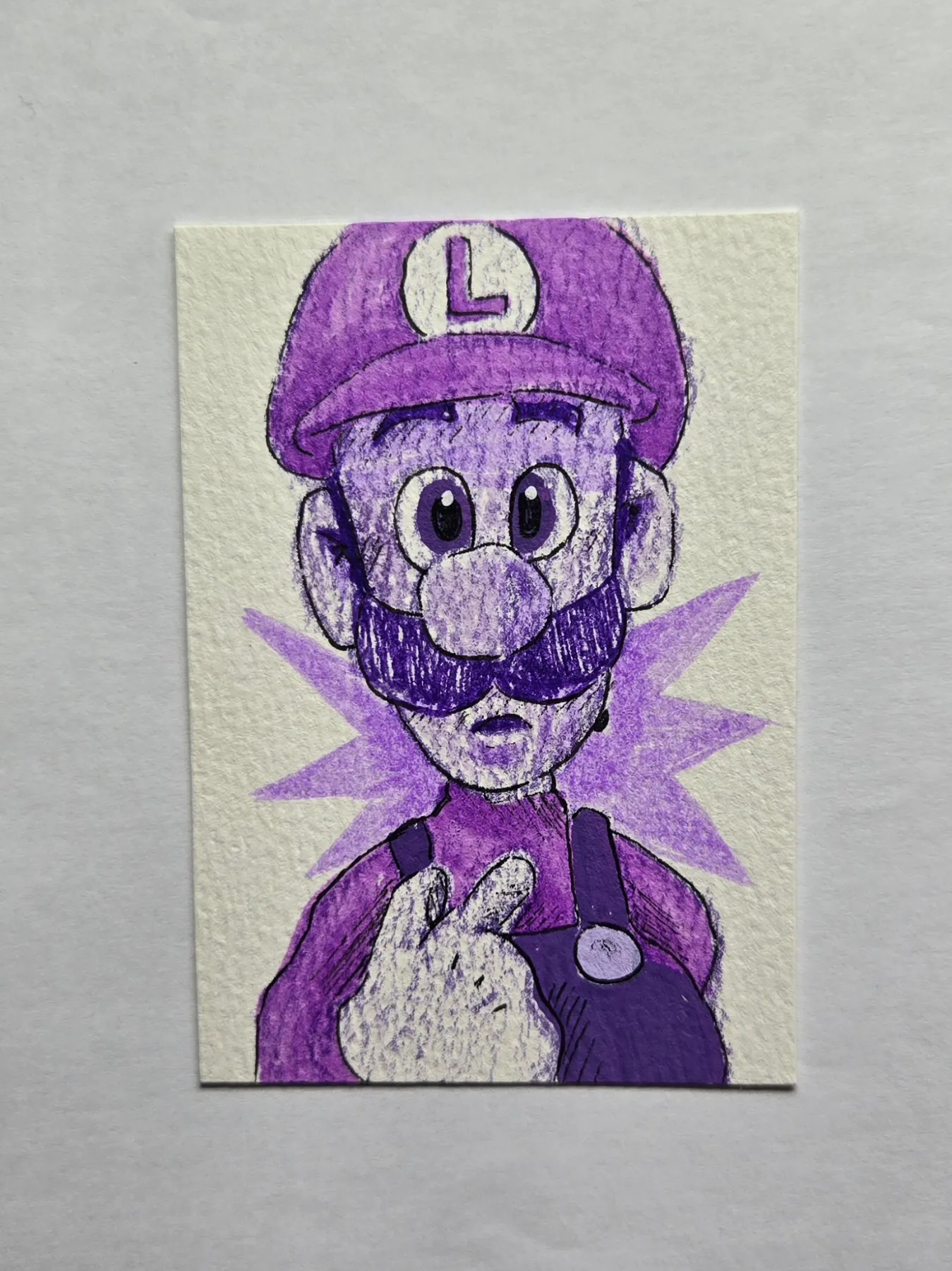 Luigi Portrait Abstract aceo art card