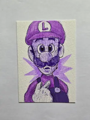 Luigi Portrait Abstract aceo art card thumbnail 1