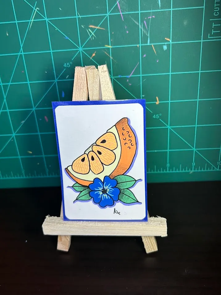 Trad Orange Slice #1 aceo art card