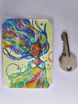 Galaxy Hair aceo art card thumbnail 2