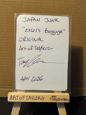 Excess Baggage Ticket aceo art card thumbnail 2