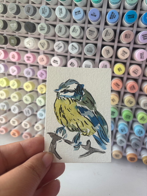 “Life After Death” Bird aceo art card thumbnail 2
