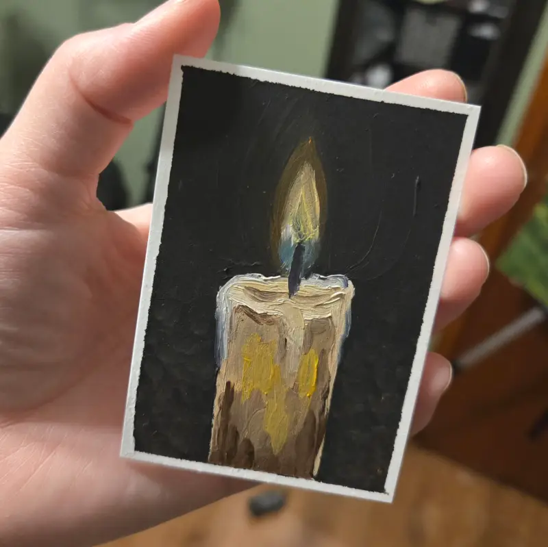 Candle aceo art card