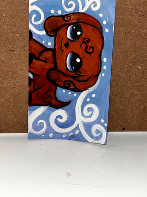 LPS Dachshund Swirl aceo art card thumbnail 2