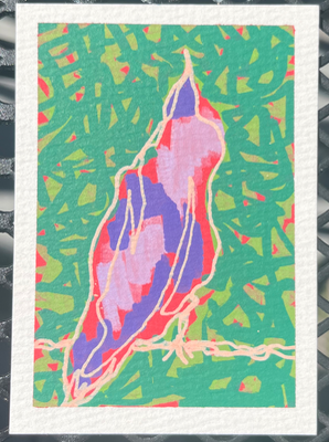 Abstract Raven aceo art card thumbnail 2