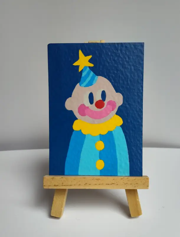 Star Clown aceo art card
