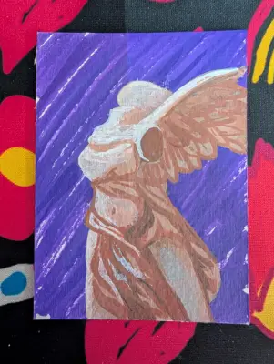 Victory in Purple aceo art card thumbnail 2