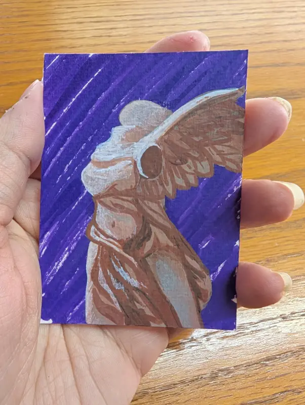 Victory in Purple aceo art card