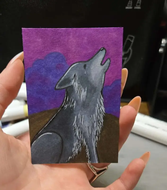Violet Howl aceo art card