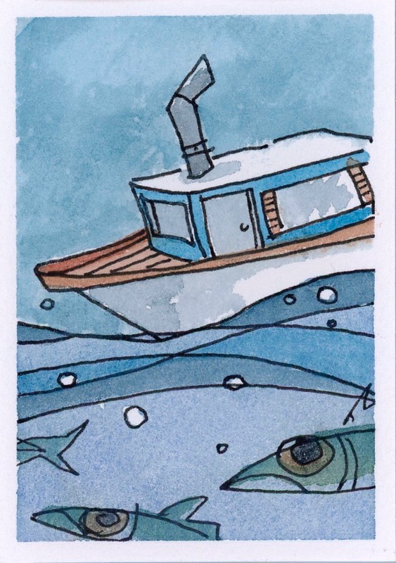 Big Eye aceo art card