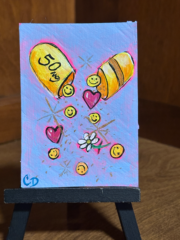 50 milligrams aceo art card