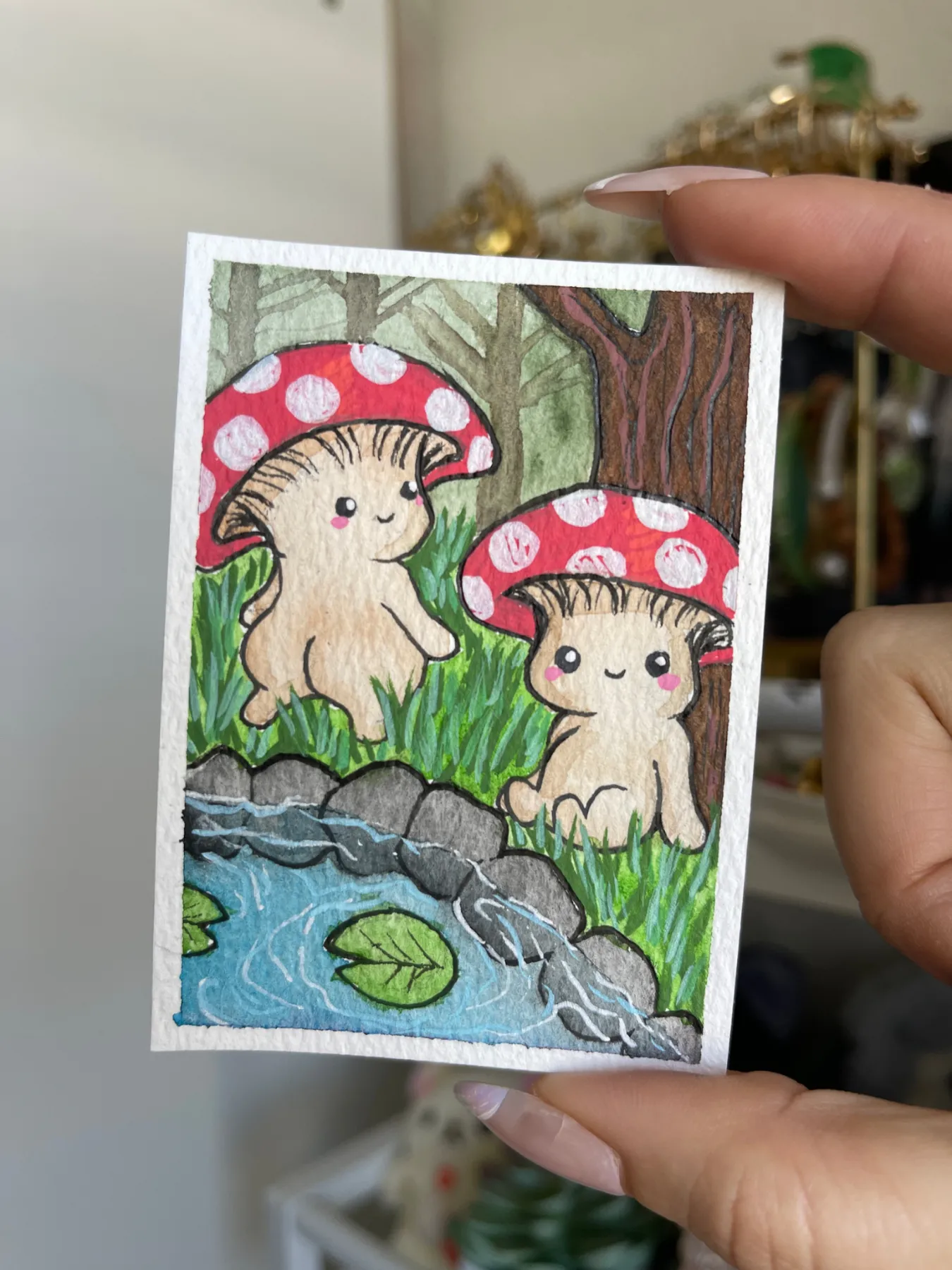 Mushroom Boys aceo art card