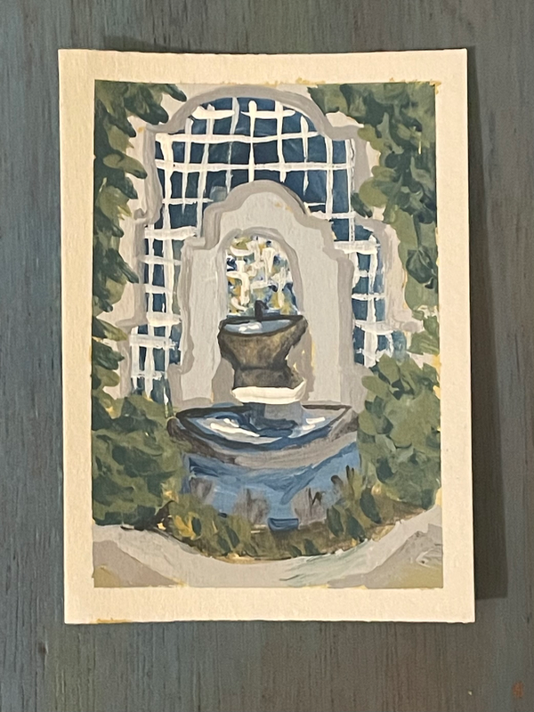 The fresh fountain aceo art card