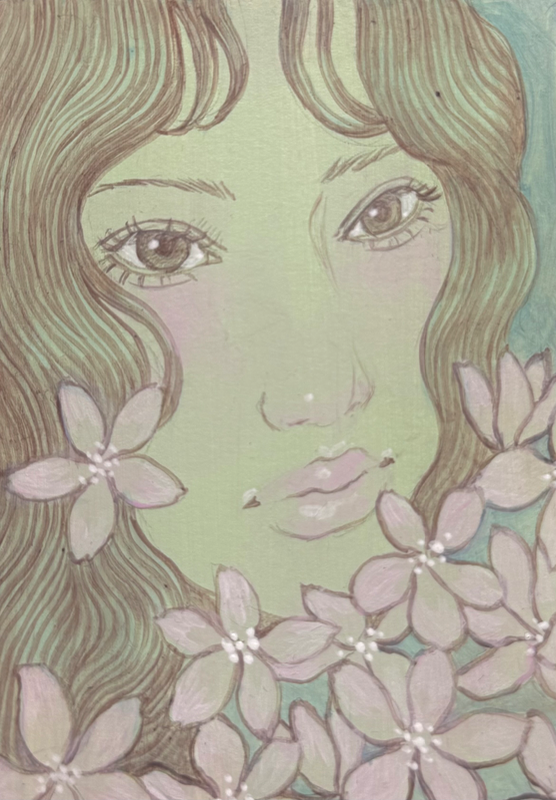 Green Girl #2 aceo art card