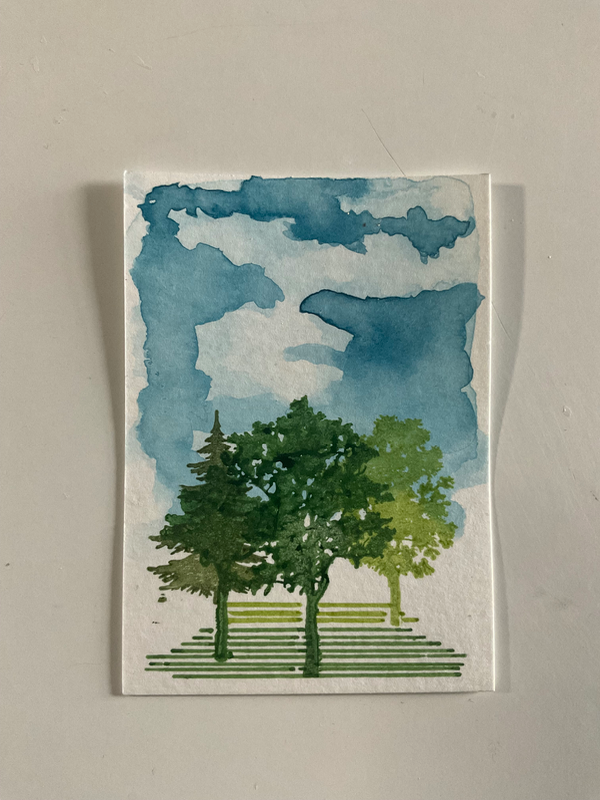 Landscape aceo art card