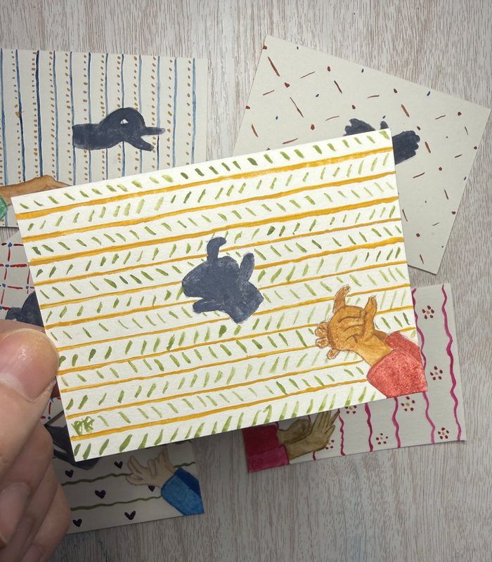Bull Shadow Puppet aceo art card